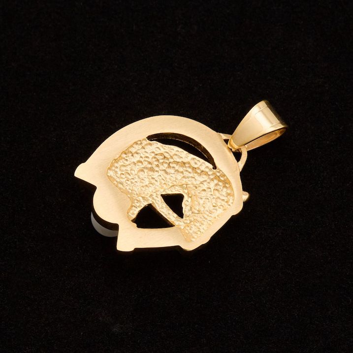 Men's Stainless Steel CZ Pearl Horse Pendant - Image 2