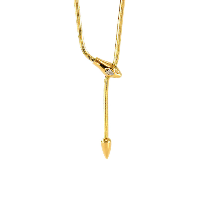 Stainless Steel CZ Snake Chains Choker Necklace