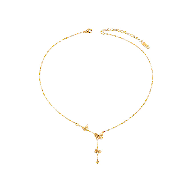 Ladies' Stainless Steel Chain Butterfly Choker Necklace