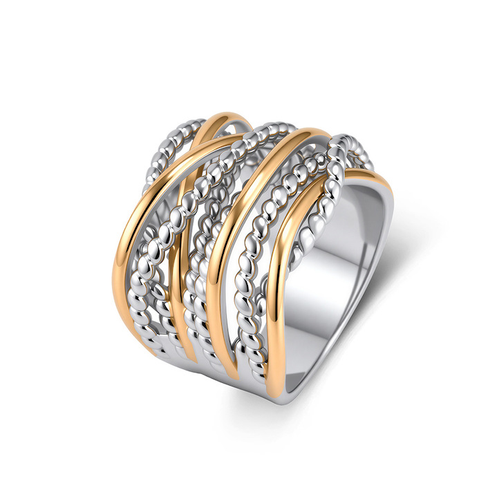 Ladies' Stainless Steel Hollow Twisted Wires Ring