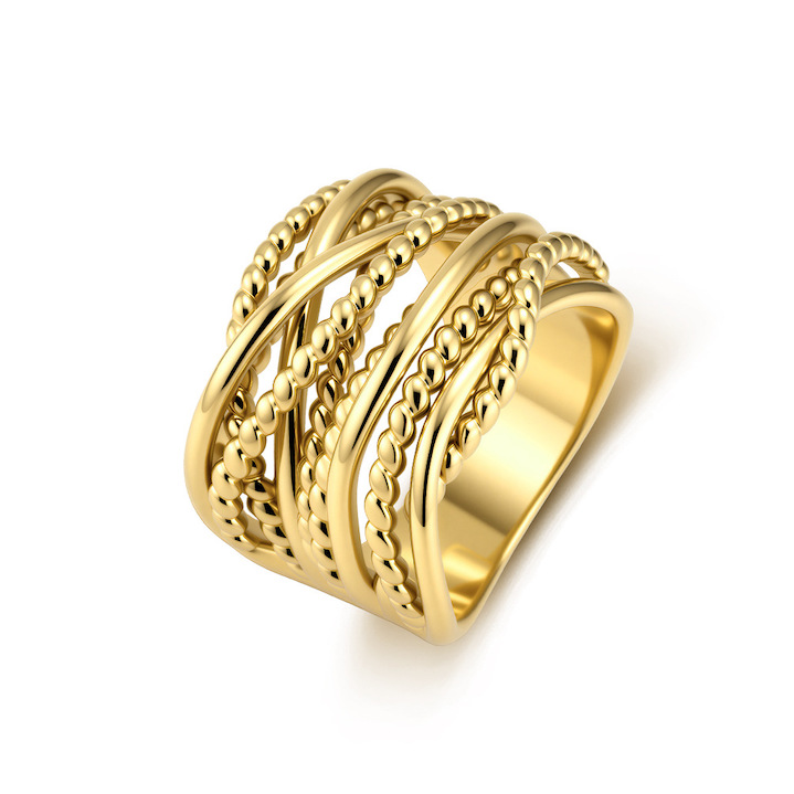 Ladies' Stainless Steel Hollow Twisted Wires Ring - Image 2