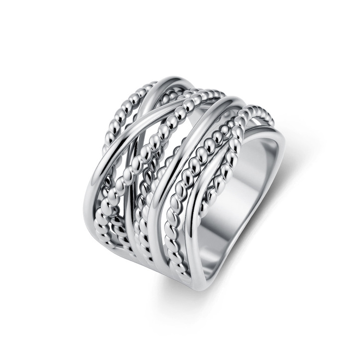 Ladies' Stainless Steel Hollow Twisted Wires Ring - Image 3