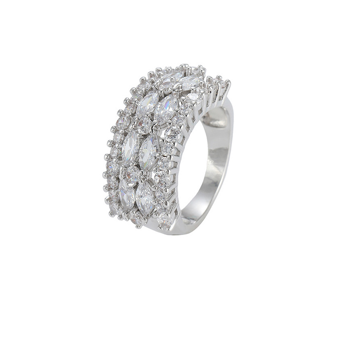 HipHop Unisex Brass Eye-shape Zircon Stones Ring - Image 2