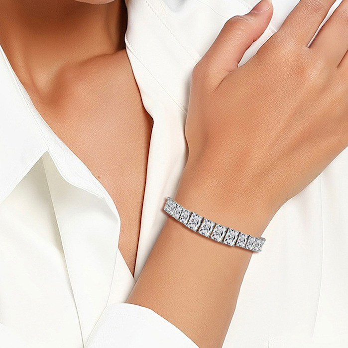 Women's Jewelry 4/5mm Brass Geometric Zircons Bracelet - Image 4