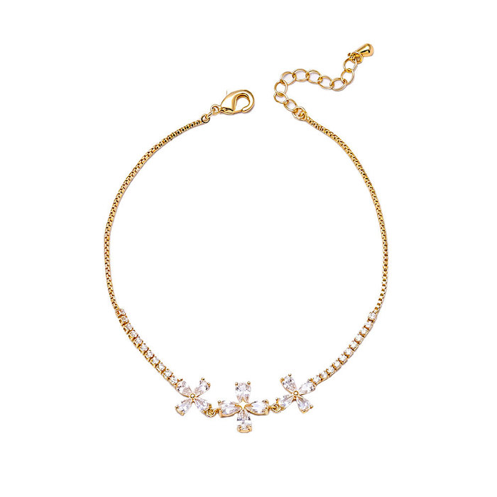 Women's Jewelry Brass CZ Cross Charm Bracelet