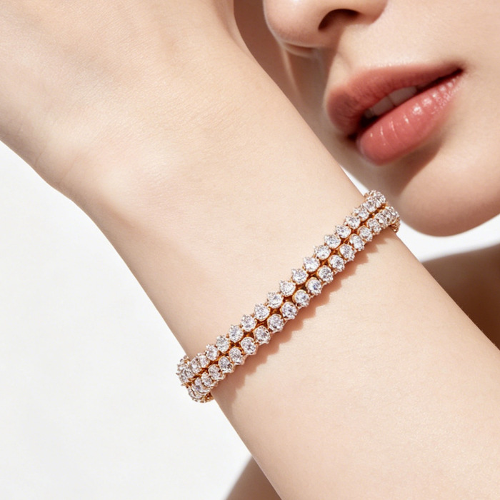 Women's Jewelry Brass Layered Teardrop Zircons Bracelet - Image 4