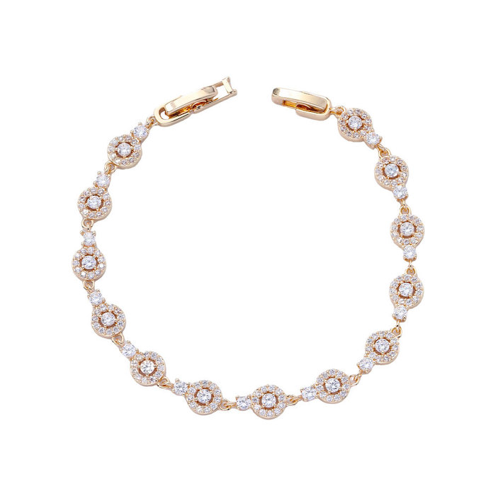 Women's Jewelry Brass White CZ Circles Bracelet - Image 2