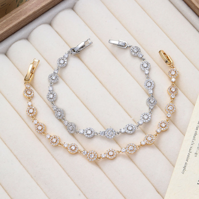 Women's Jewelry Brass White CZ Circles Bracelet - Image 3