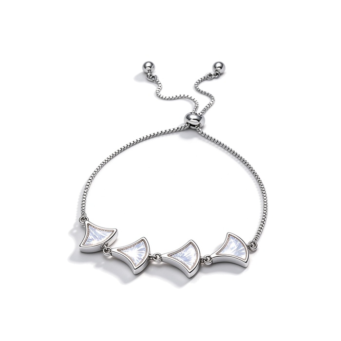 Women's Jewelry Brass CZ Shell Ginkgo Leaf Bracelet