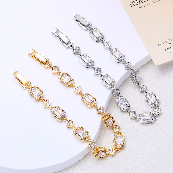 Women's Jewelry Brass Geometric CZ Stones Bracelet - Image 3