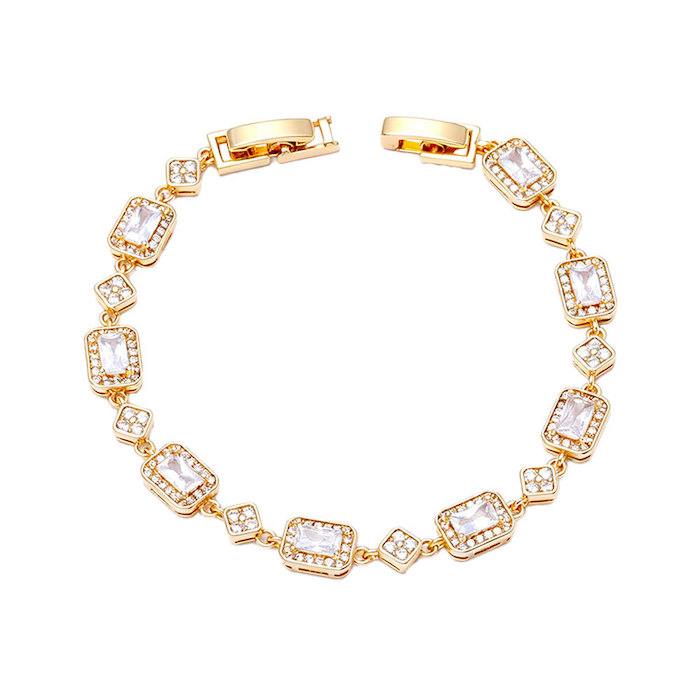 Women's Jewelry Brass Geometric CZ Stones Bracelet - Image 2