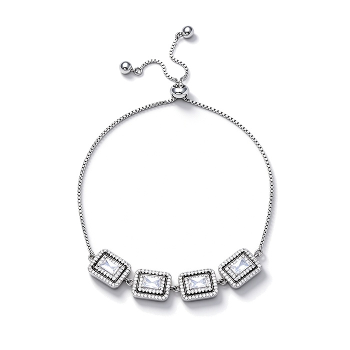 Women's Jewelry Brass 9mm Long CZ Stone Bracelet