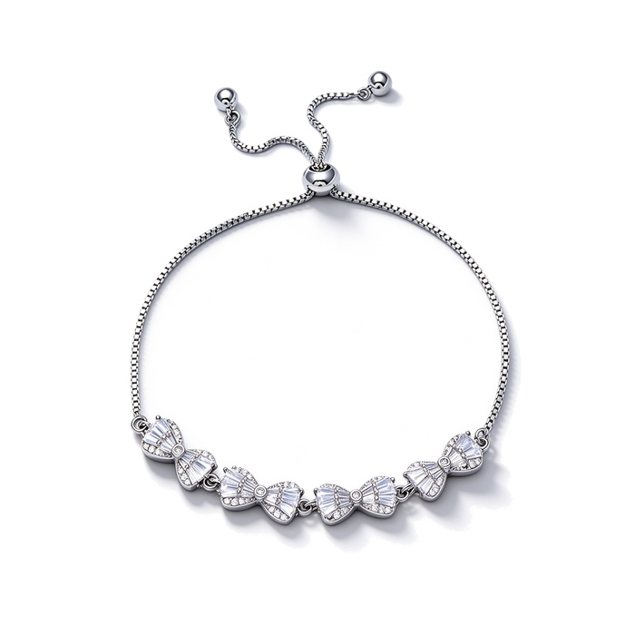 Women's Jewelry Brass 8mm CZ Bowknots Bracelet