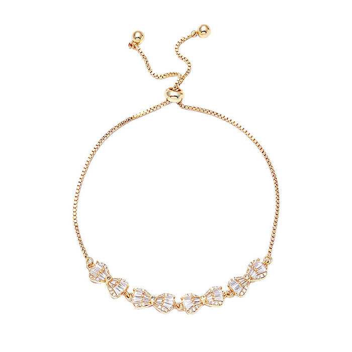Women's Jewelry Brass 8mm CZ Bowknots Bracelet - Image 2