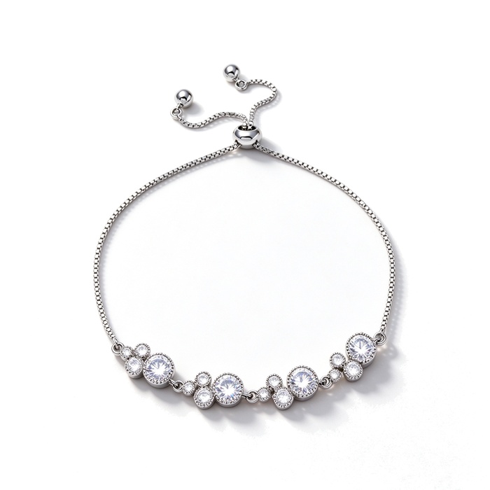 Women's Jewelry Brass Round Zircons Bracelet