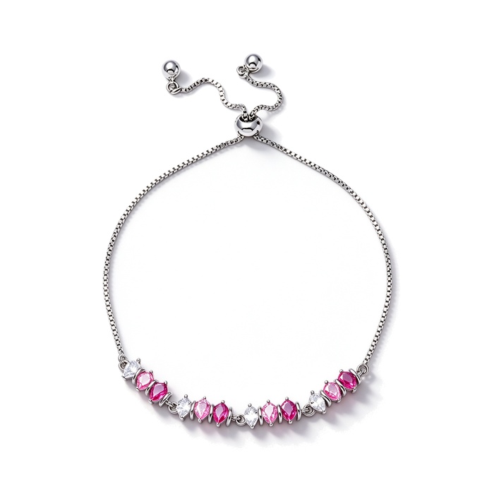 Women's Jewelry Brass Teardrop Pink Zircons Bracelet