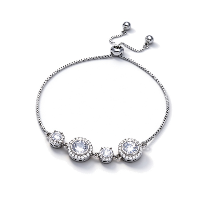 Women's Jewelry Brass 6-10mm CZ Circles Bracelet