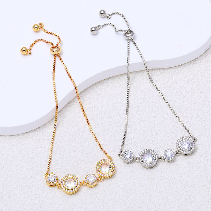 Women's Jewelry Brass 6-10mm CZ Circles Bracelet - Image 3