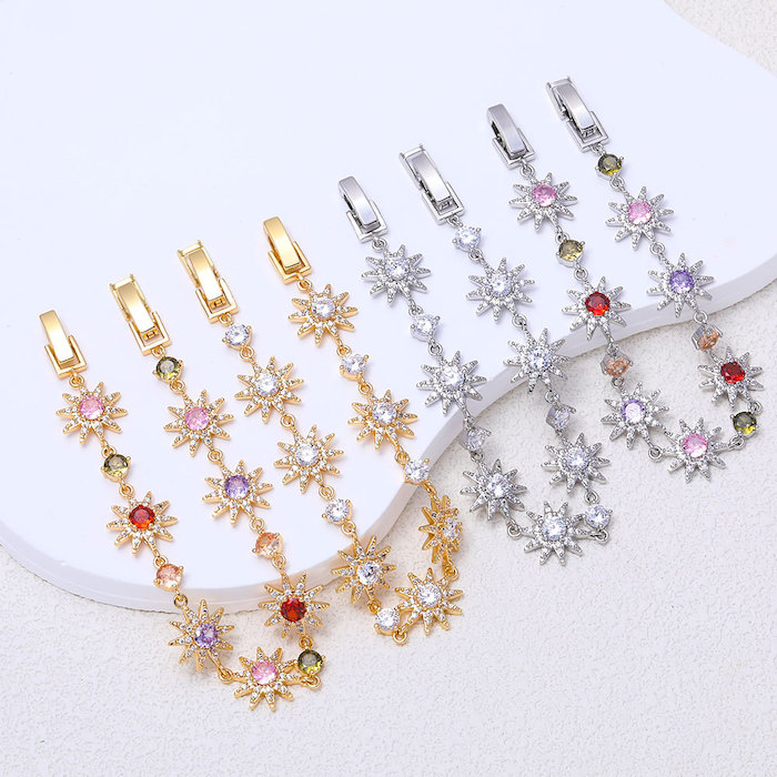 Women's Jewelry Brass 4-14mm CZ Flowers Bracelet - Image 3