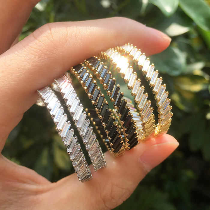 Factory Jewelry Brass 35mm CZ Cuff Stud Earrings - Image 2