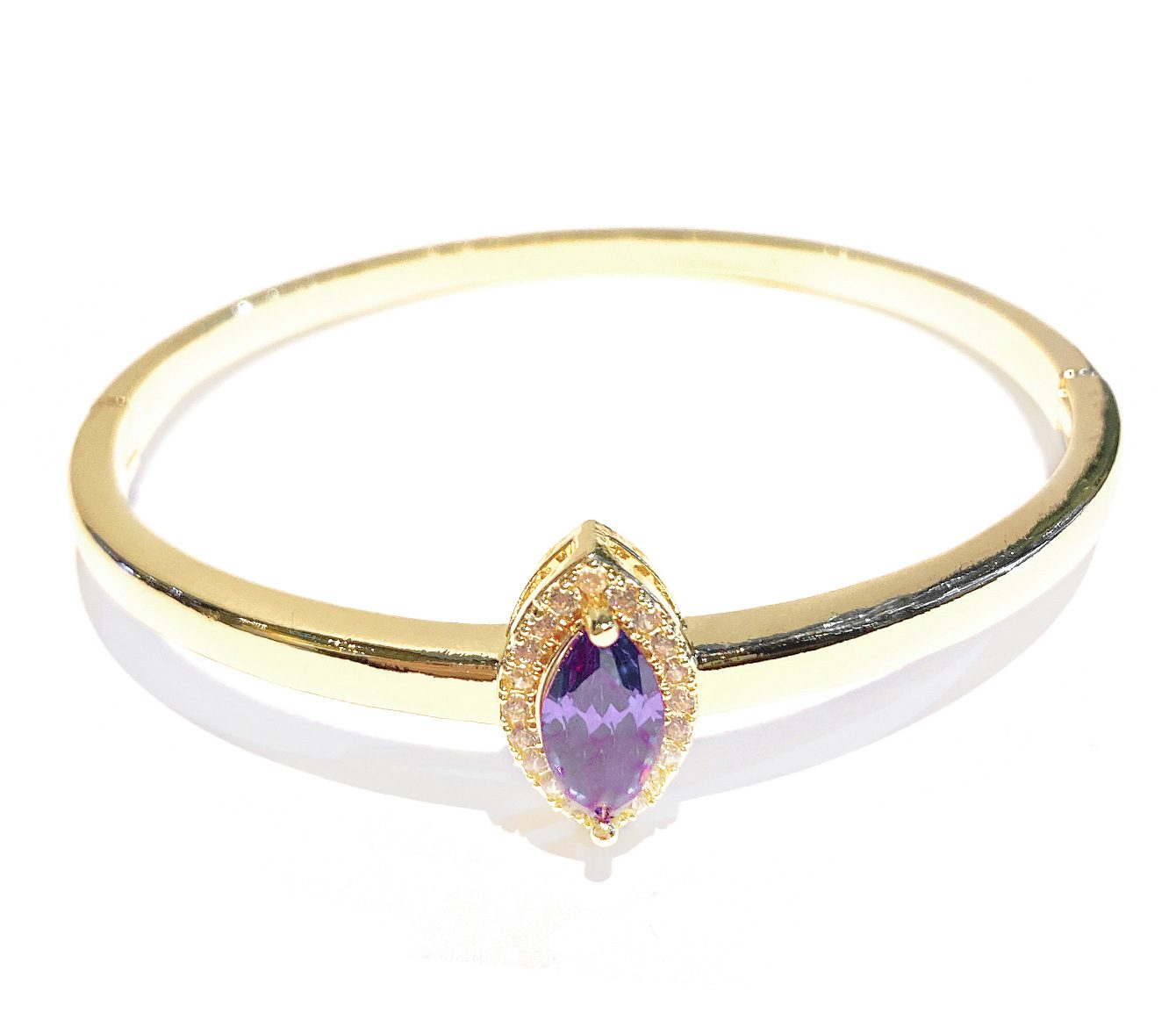 Wholesales Brass Eye Diamond Stone Hinged Bracelet - Image 2