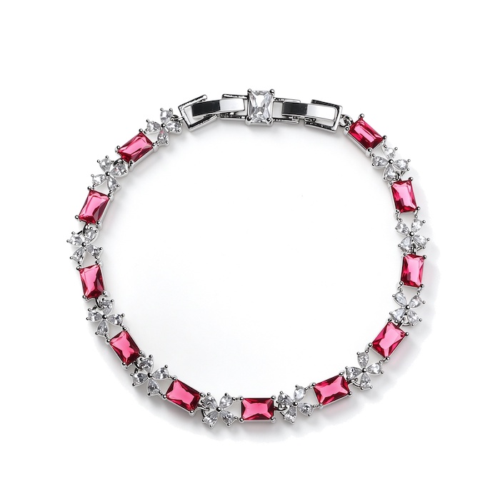 Women's Jewelry Brass CZ Flowers Stone Bracelet