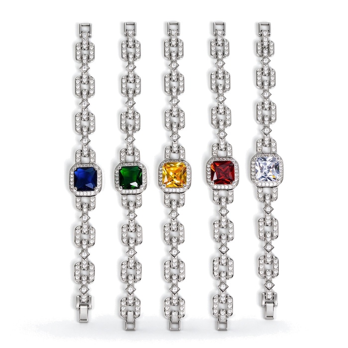 Women's Jewelry 11g Brass Square Gemstones Bracelet
