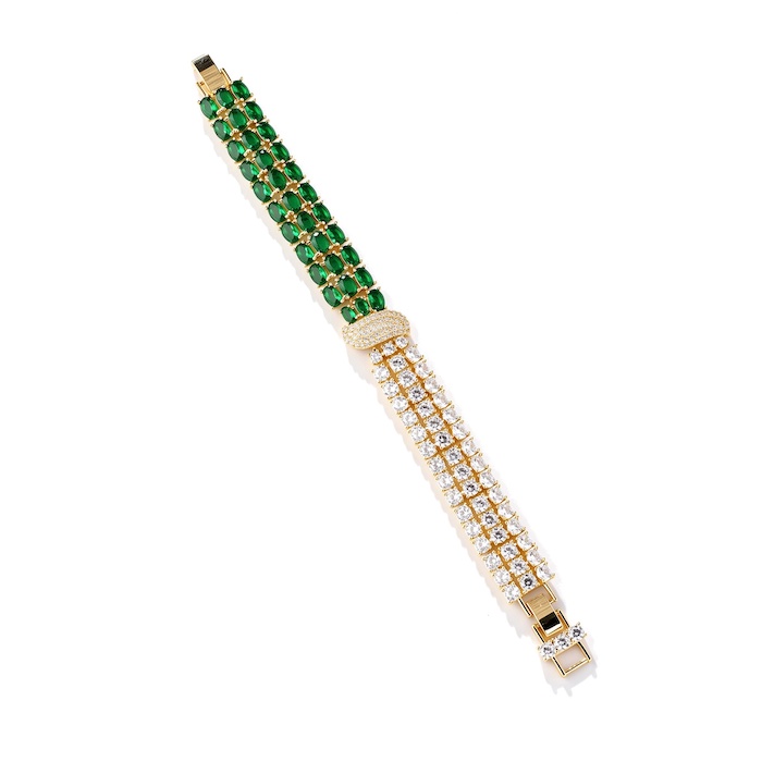 Women's Jewelry Layered Oval Round Diamonds Bracelet