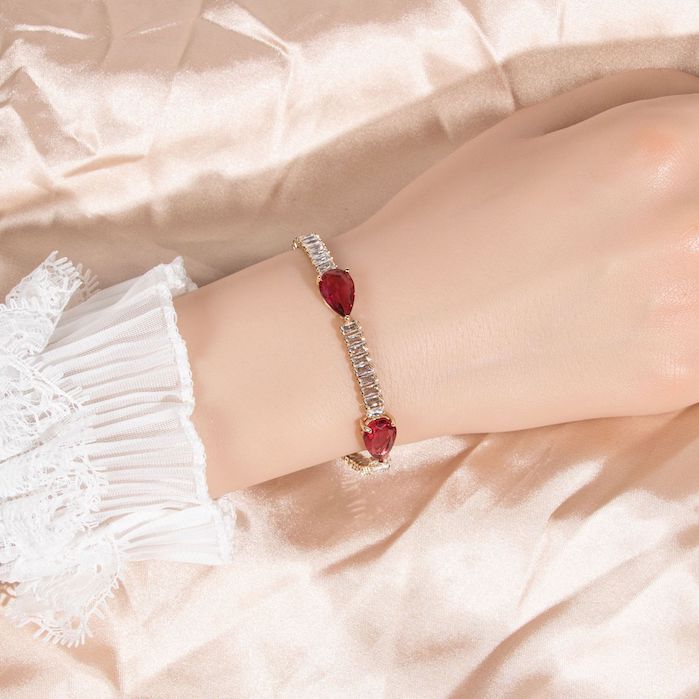 Women's Jewelry Brass Geometric Teardrop Stones Bracelet - Image 2