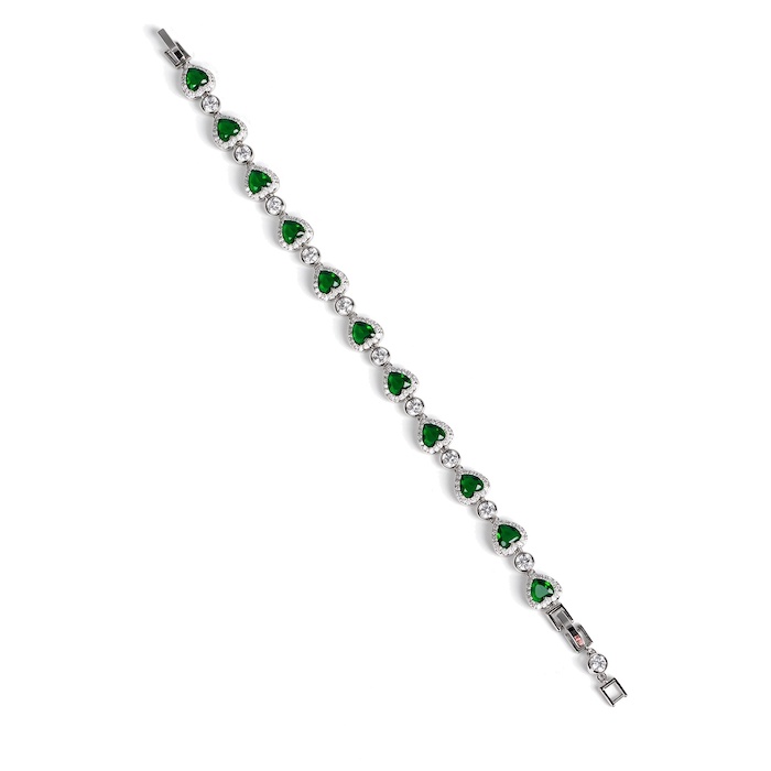 Women's Jewelry 15.4g Heart Stones Bracelet