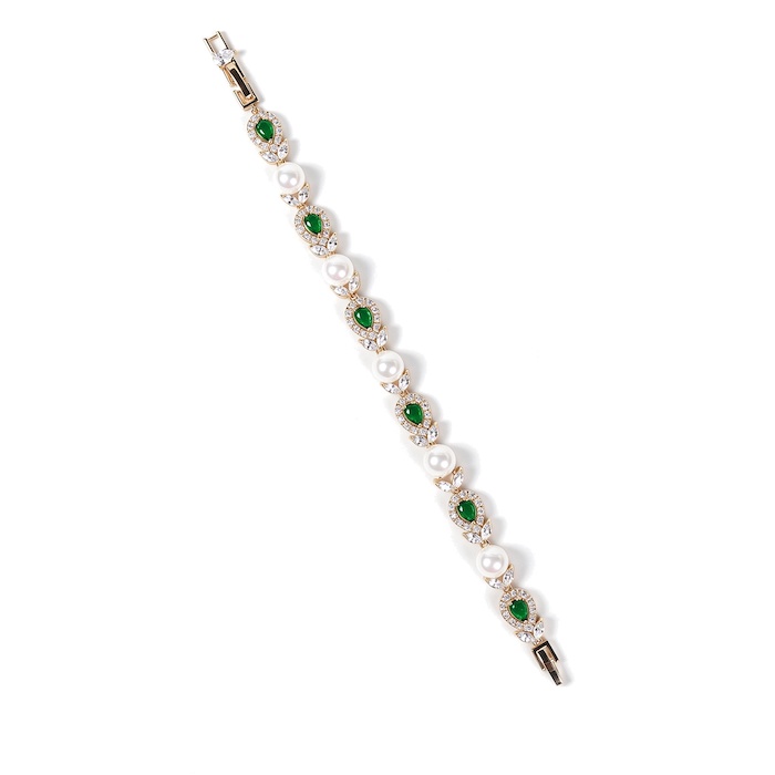 Women's Jewelry 16g CZ Pearl Teardrops Bracelet