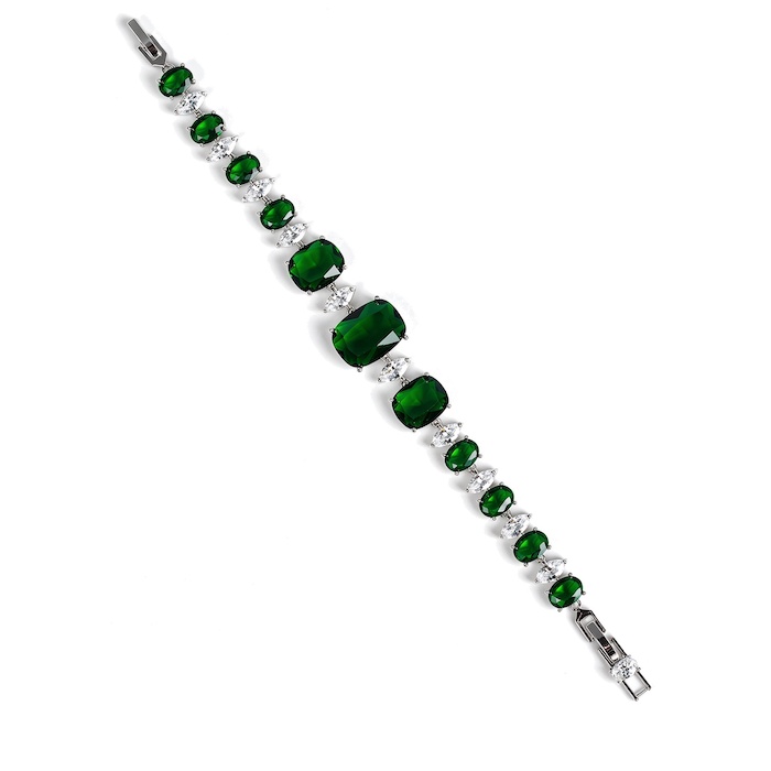 Women's Jewelry 15.3g Faceted Oval Stones Bracelet