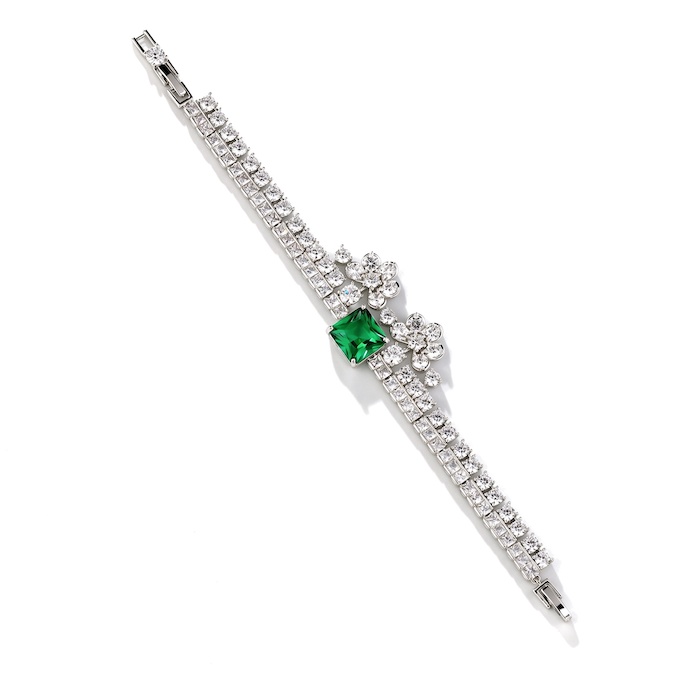 Women's Jewelry 27g Layered Square Stone Flower Bracelet