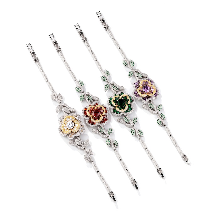 Women's Jewelry 21.6g CZ Leaf Flower Charm Bracelet