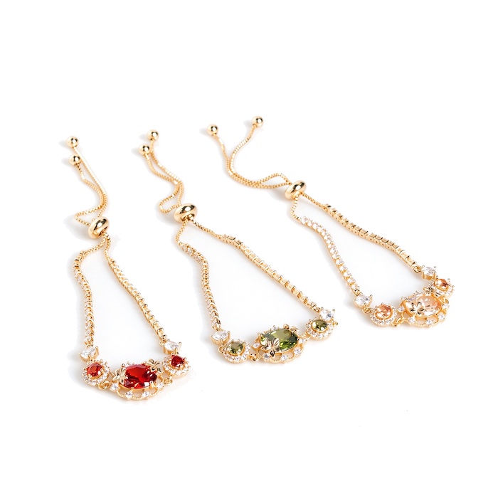 Women's Jewelry Brass Hollow CZ Stones Flower Bracelet