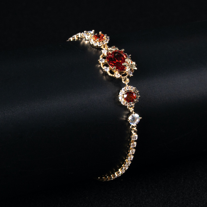 Women's Jewelry Brass Hollow CZ Stones Flower Bracelet - Image 4
