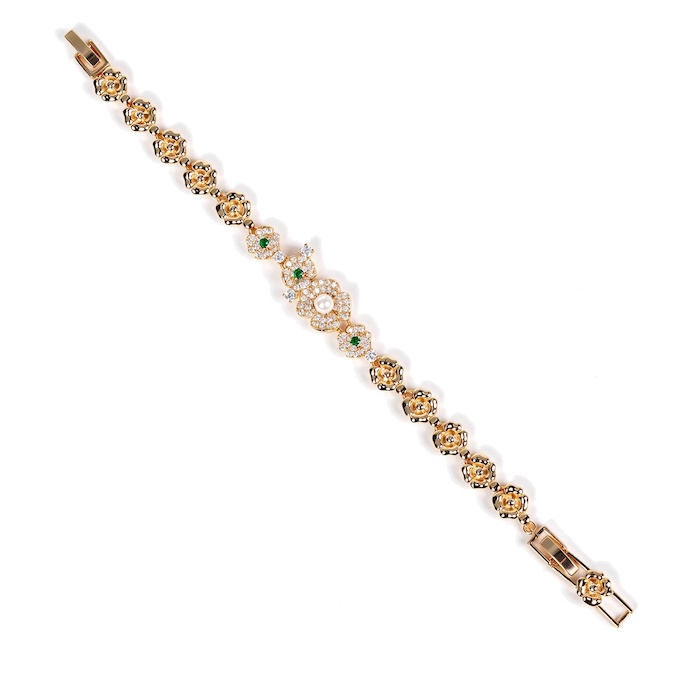 Women's Jewelry 14.4g CZ Pearl Flowers Bracelet - Image 2