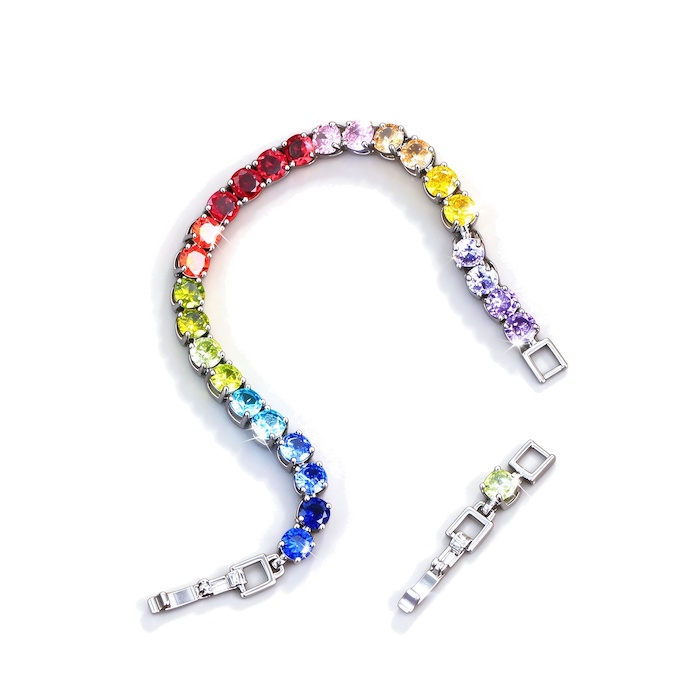 Women's Jewelry Brass Rainbow Diamonds Tennis Bracelet