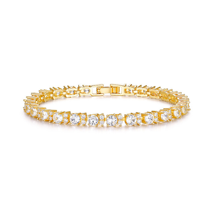 Wholesales Women's Brass 4mm Colored Zircons Bracelet - Image 2