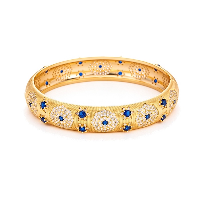 Wholesales Brass 11.8mm Lucky Diamonds Flowers Hinged Bangle