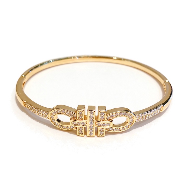 Wholesales Brass 11g Diamond Knot Hinged Bracelet