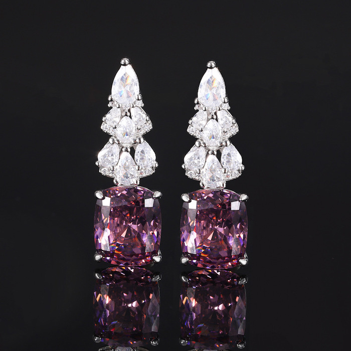 Factory Jewelry Brass Teardrop Oval Gemstone Stud Earrings - Image 3
