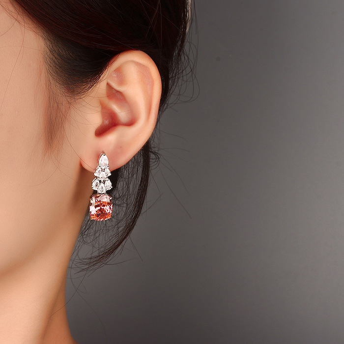 Factory Jewelry Brass Teardrop Oval Gemstone Stud Earrings - Image 4