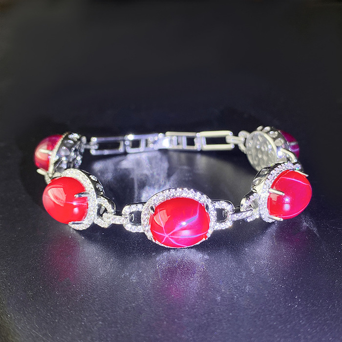 Women's Jewelry Brass CZ Ruby Gemstones Bracelet - Image 3
