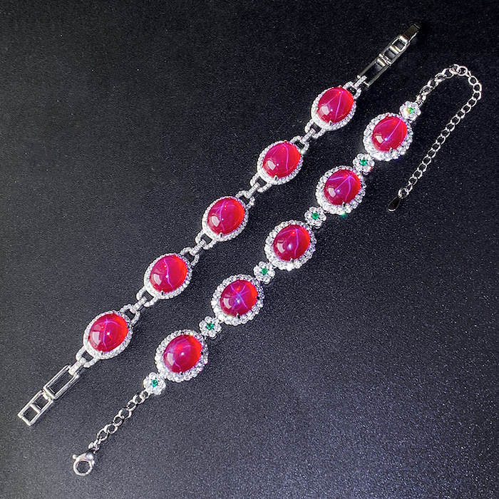 Women's Jewelry Brass CZ Ruby Gemstones Bracelet - Image 2
